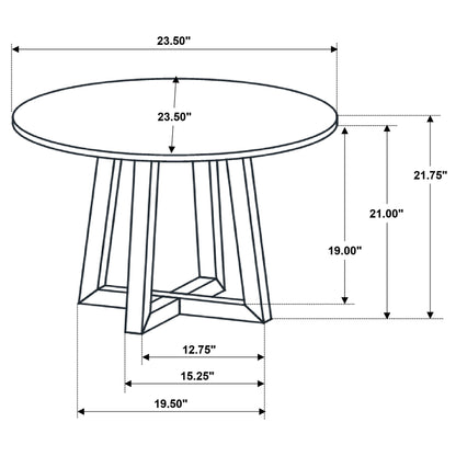 Skylark Round End Table with Marble-like Top Letizia and Light Oak