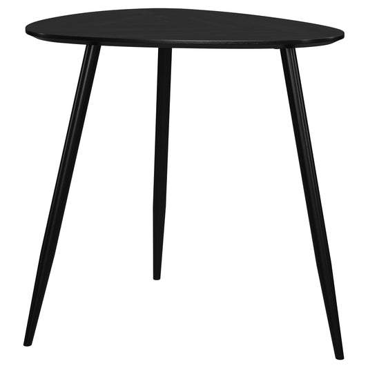 Odessa Triangular Solid Wood End Table Black