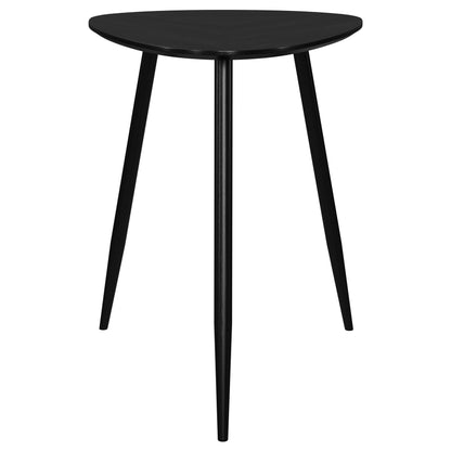 Odessa Triangular Solid Wood End Table Black