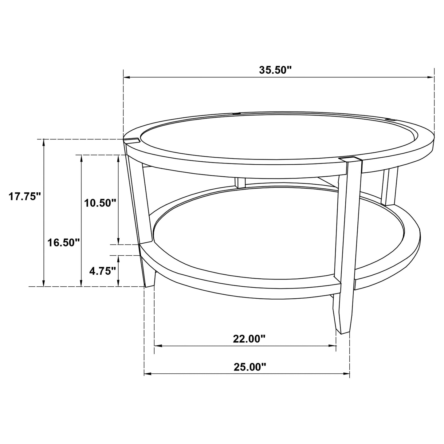 Camillo Round Solid Wood Coffee Table Maple Brown