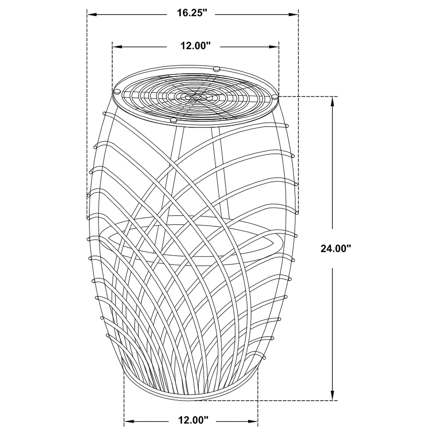 Dahlia Round Glass Top Woven Rattan End Table Natural Brown