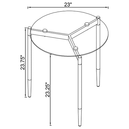 Rosalie Round Smoked Glass Top End Table Sandy Black