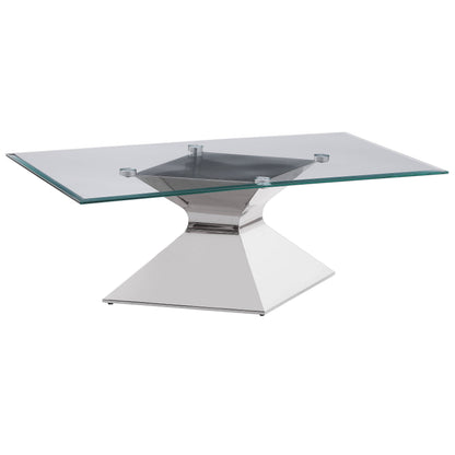 Jenny Glass Top Stainless Steel Coffee Table Chrome