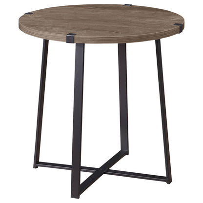 Marcus Round Engineered Wood Side End Table Grey