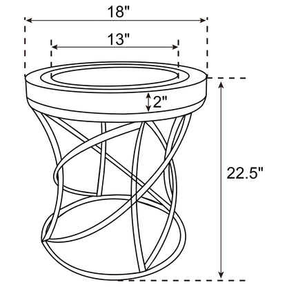 Elise Round Mirror Top Stainless Steel End Table Gold