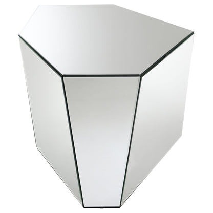 Capella Mirrored Abstract Geometric End Table Silver