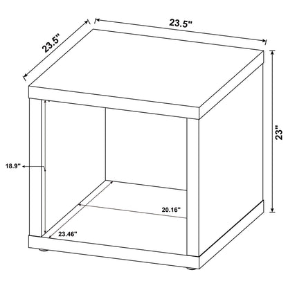 Frisco Square Engineered Wood Side End Table Distressed Pine