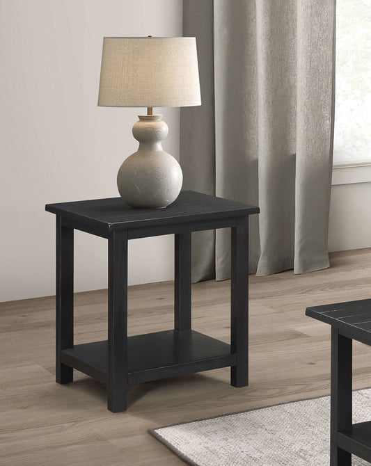 Payne Wood End Table with Shelf Java