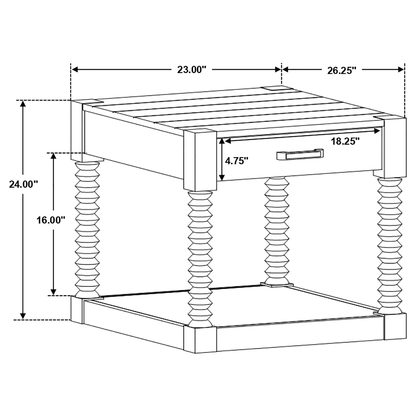 Meredith 1-drawer End Table Coffee Bean