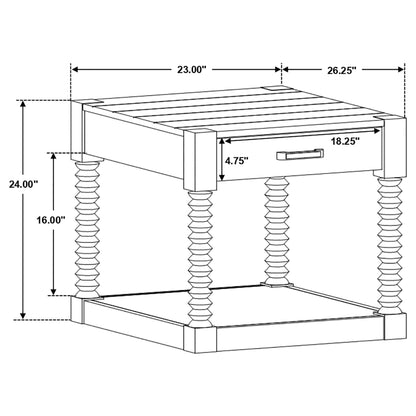 Meredith 1-drawer End Table Coffee Bean