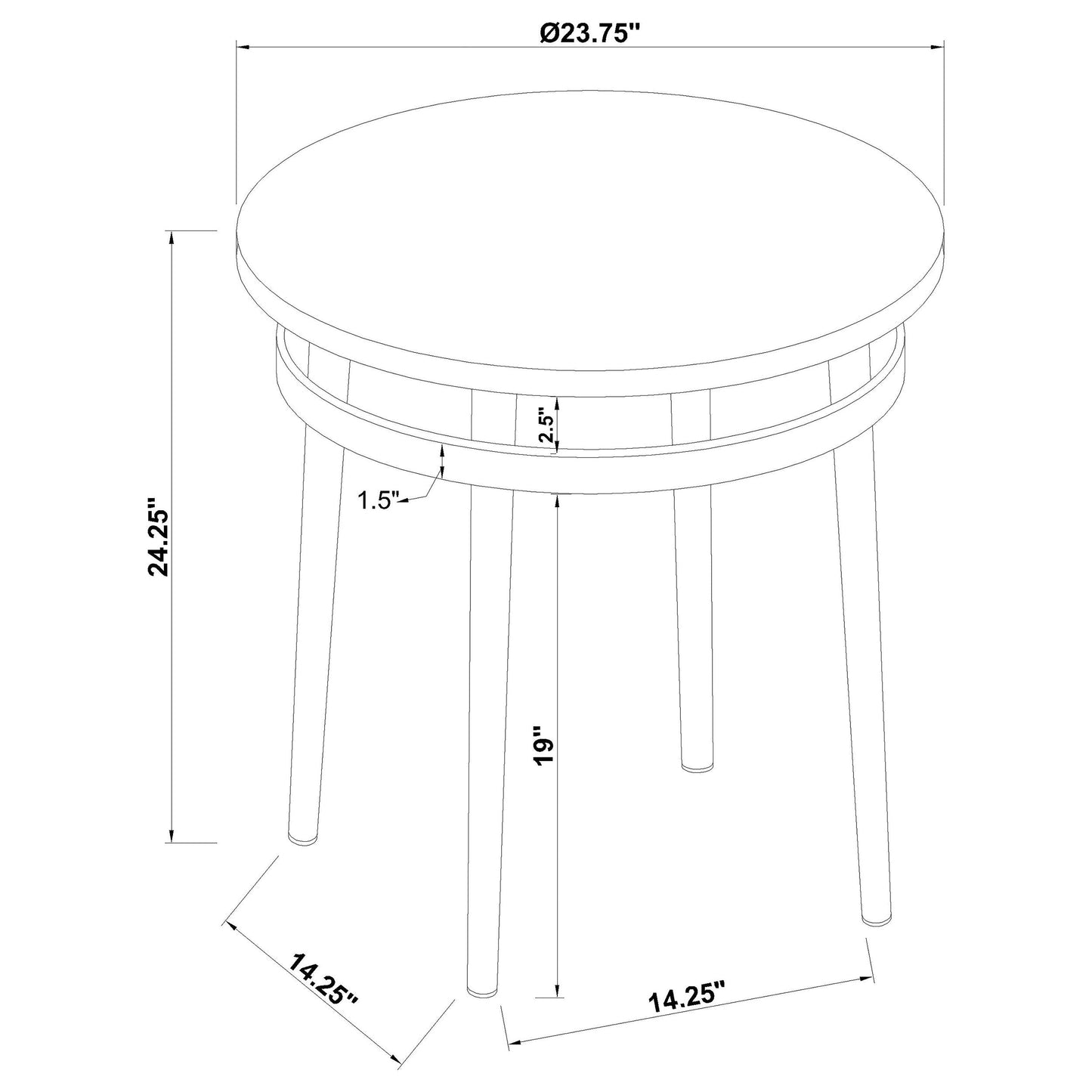 Avilla Round End Table White and Chrome