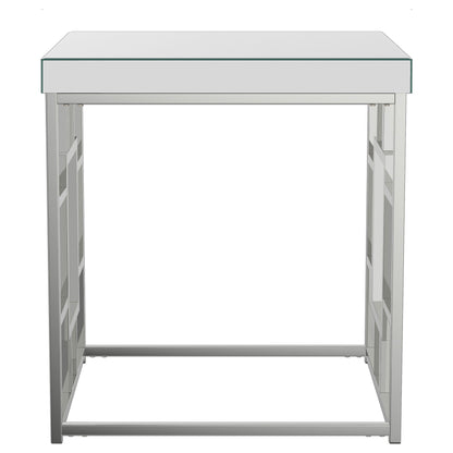 Dafina Geometric Frame Square End Table Chrome