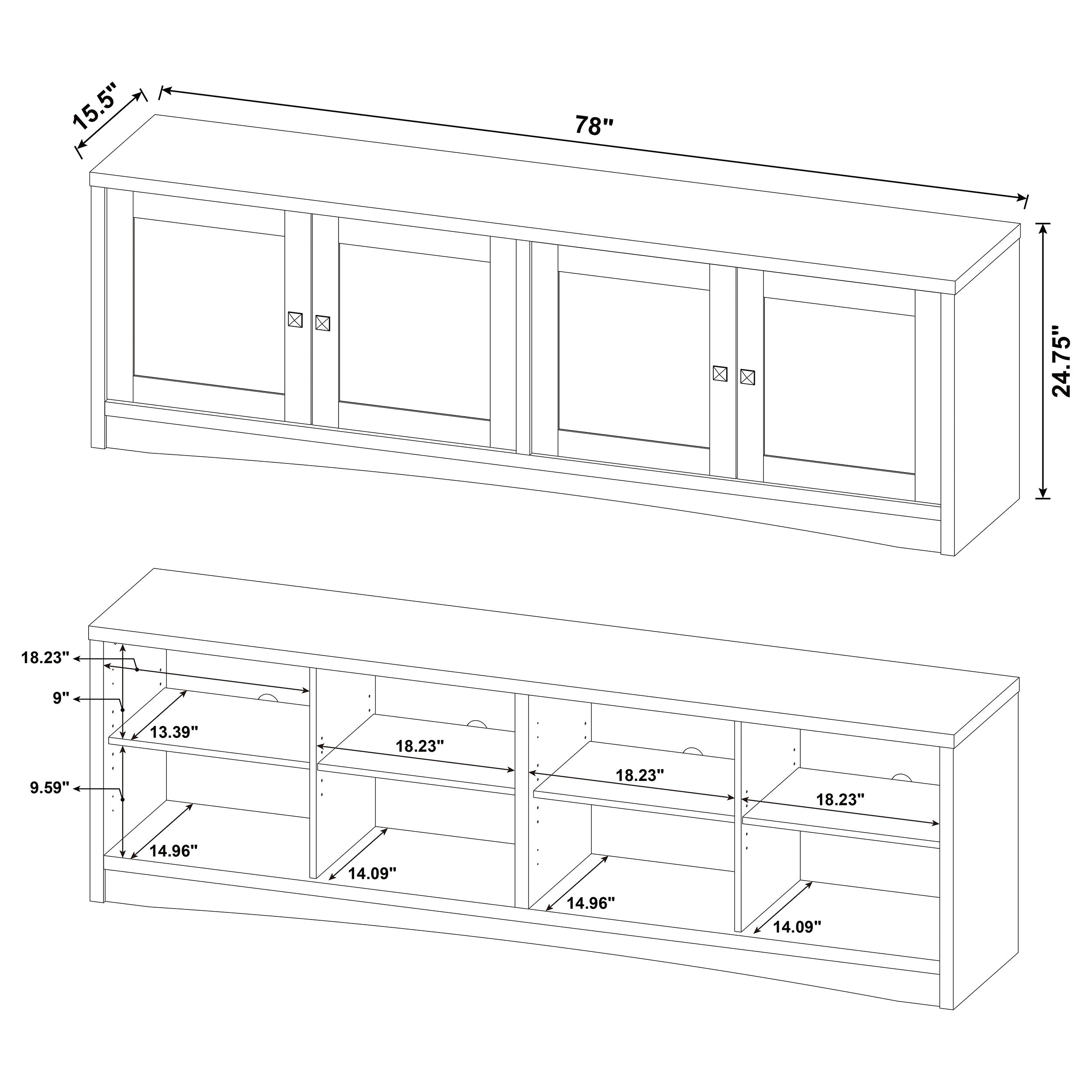 Laughlin 4-door Engineered Wood 78-inch TV Stand White