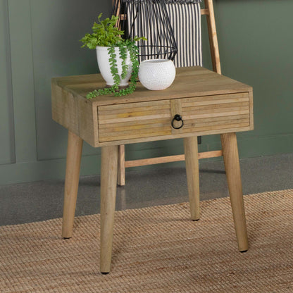 Zabel Square 1-drawer End Table Natural