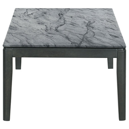 Mozzi Rectangular Coffee Table Faux Grey Marble and Black