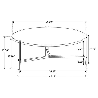 Tandi Round Coffee Table Faux White Marble and Black