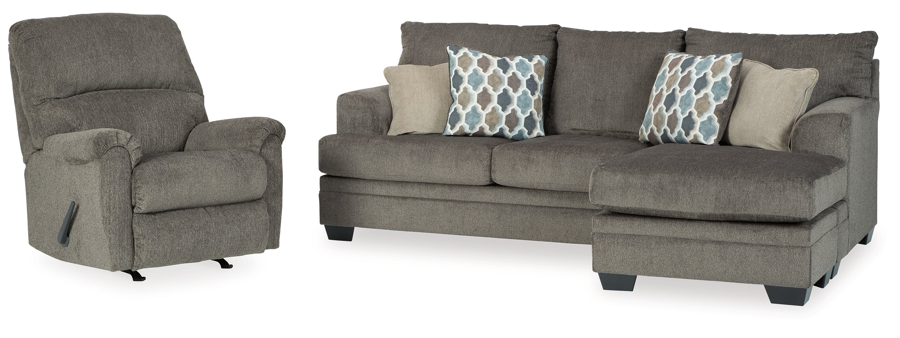 Dorsten Sofa Chaise, Chair, and Ottoman