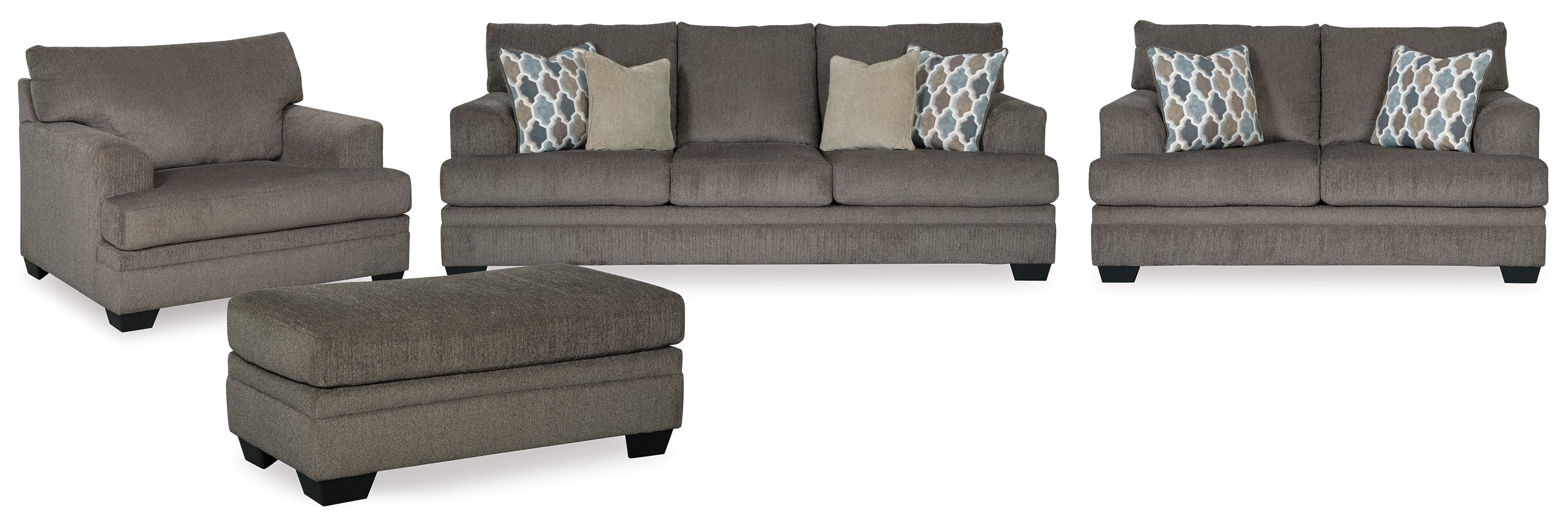 Dorsten Sofa Chaise, Chair, and Ottoman