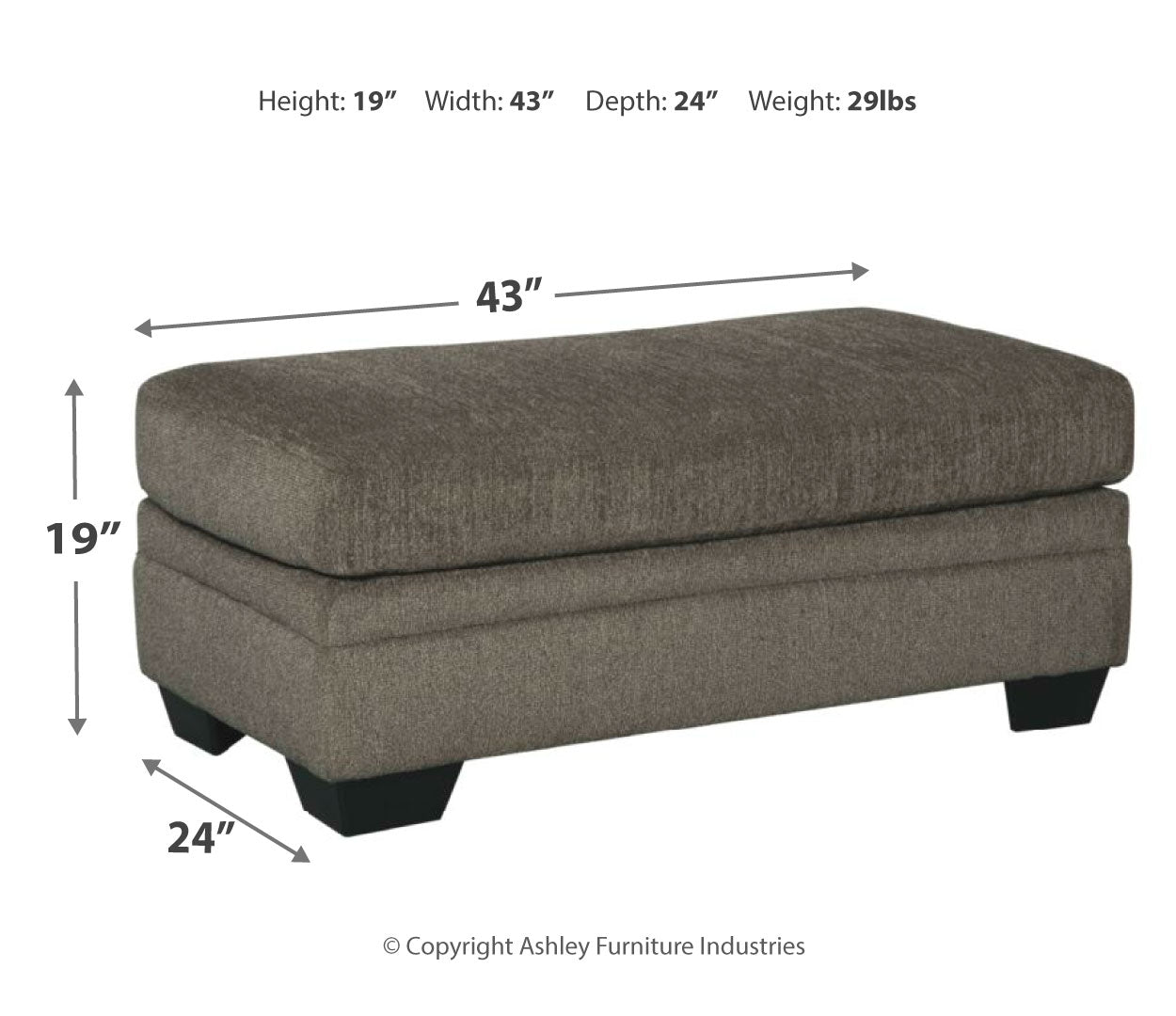 Dorsten Sofa Chaise, Chair, and Ottoman