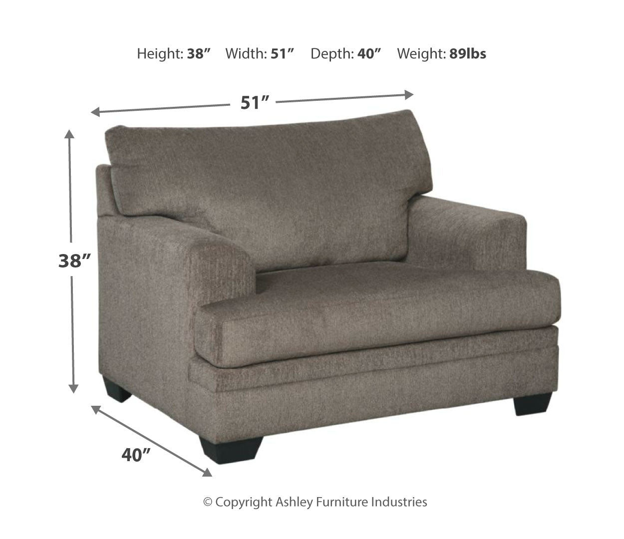 Dorsten Sofa Chaise, Chair, and Ottoman