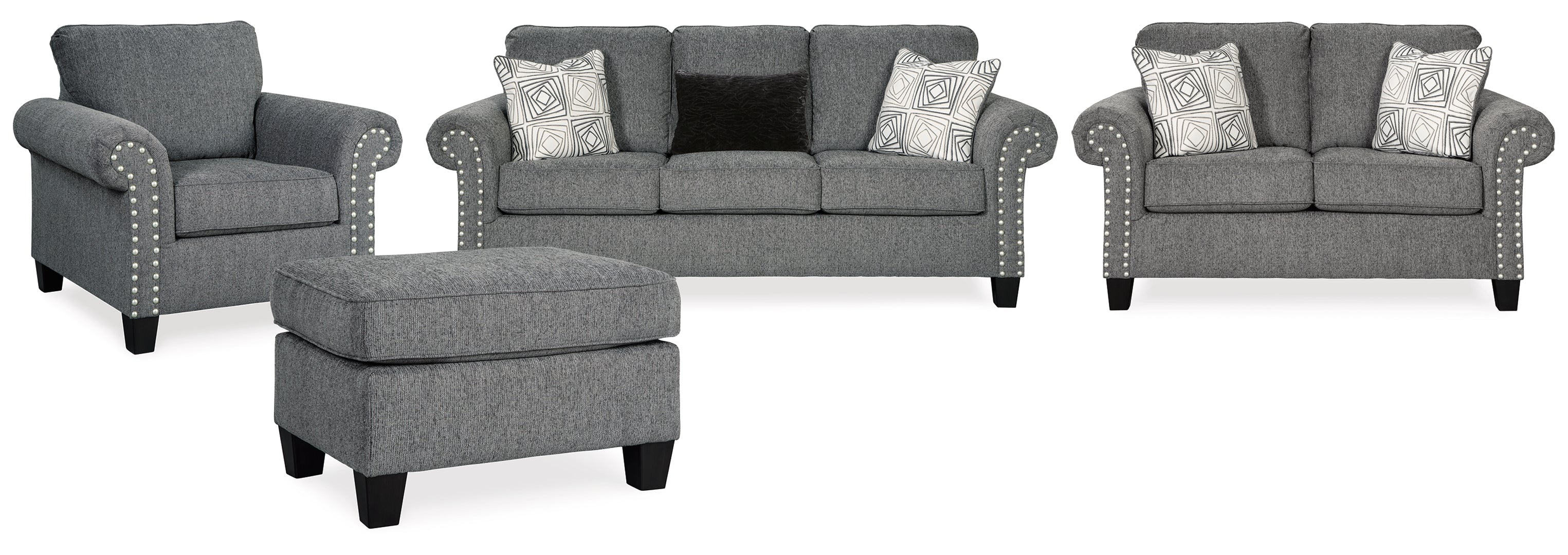 Agleno Sofa, Loveseat, Chair and Ottoman