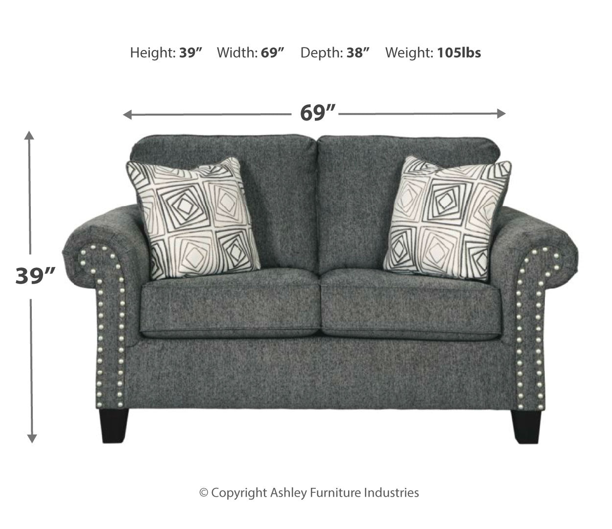 Agleno Sofa, Loveseat, Chair and Ottoman