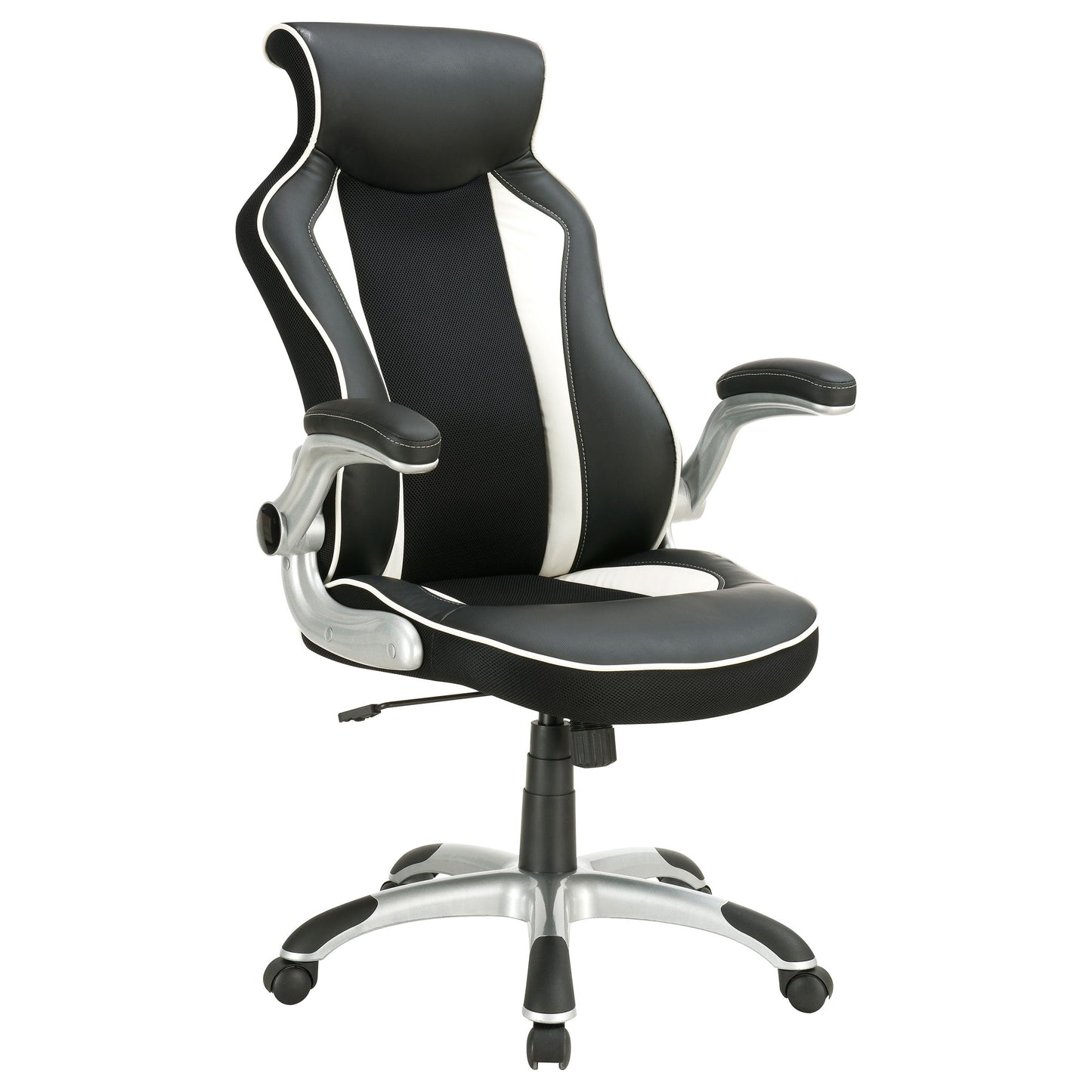 Dustin Adjustable Height Office Chair Black and Silver