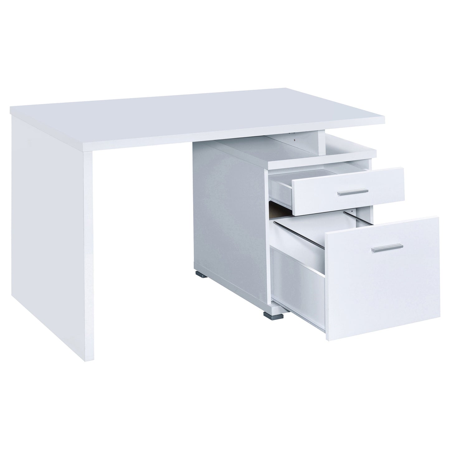 Irving 2-drawer Office Desk with Cabinet White