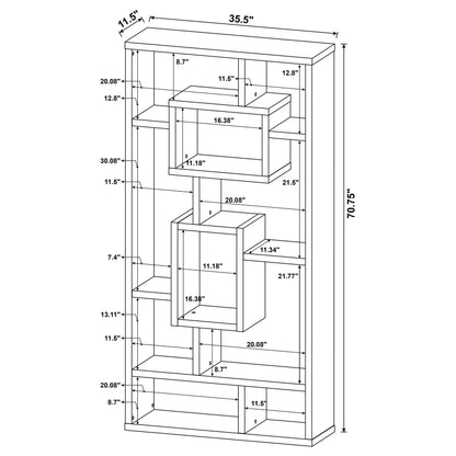 Howie 10-shelf Bookcase White