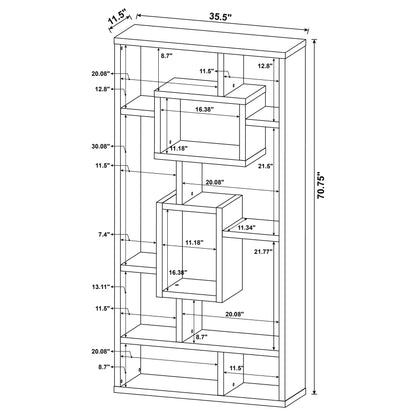 Howie 10-shelf Bookcase Cappuccino