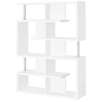 Hoover 5-tier Bookcase White and Chrome