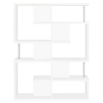 Hoover 5-tier Bookcase White and Chrome