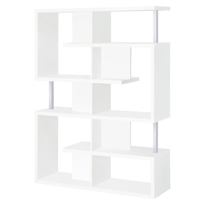 Hoover 5-tier Bookcase White and Chrome