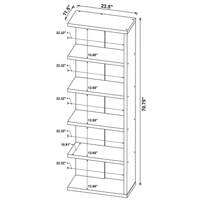 Harrison 5-tier Bookcase Weathered Grey