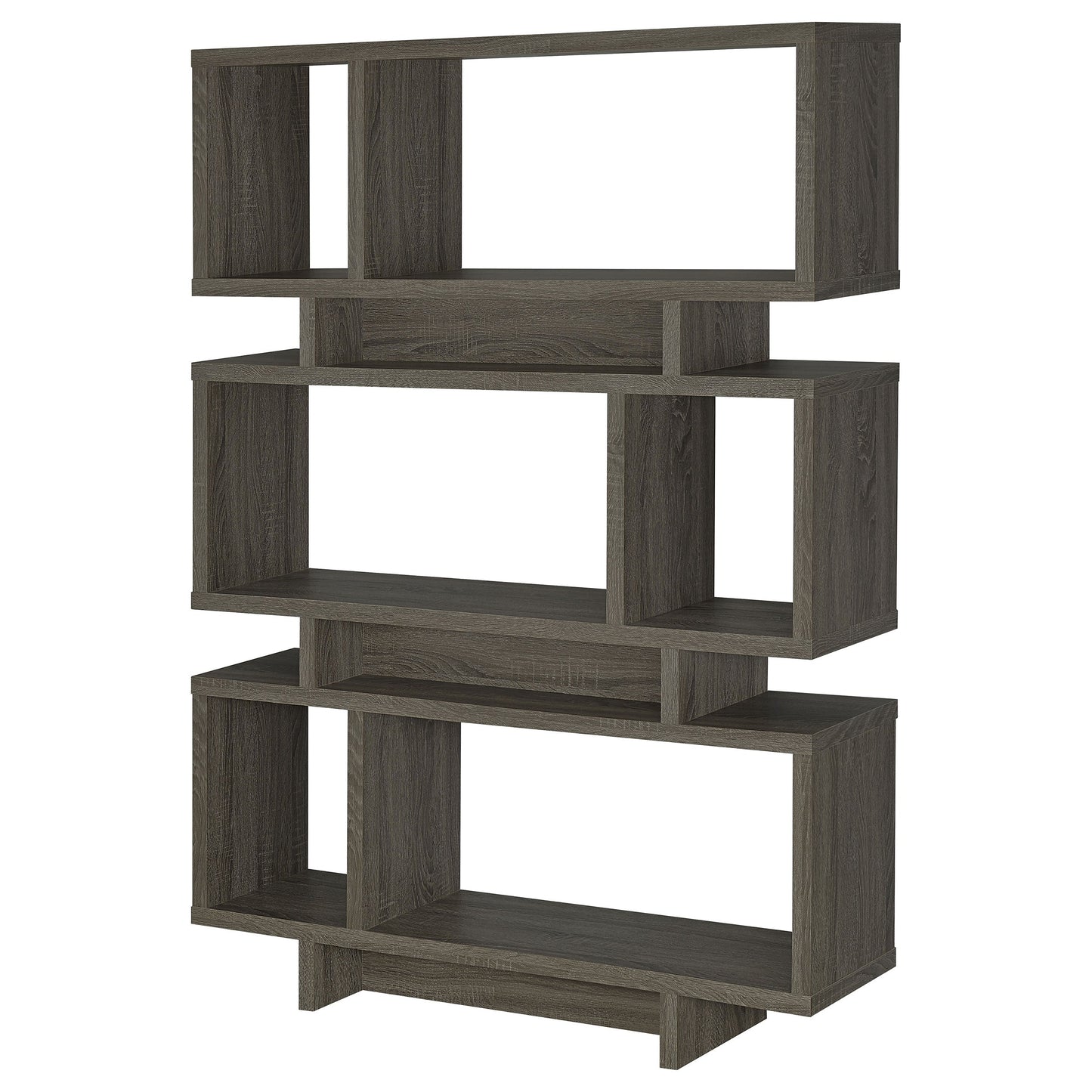 Reid 3-tier Geometric Bookcase Weathered Grey