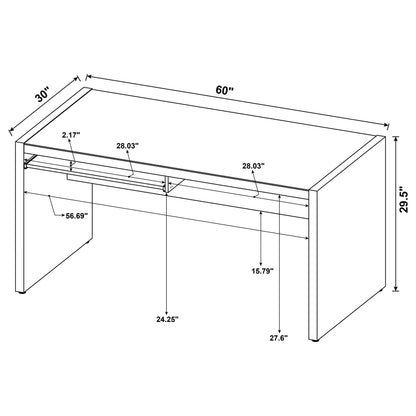 Skeena Computer Desk with Keyboard Drawer Cappuccino