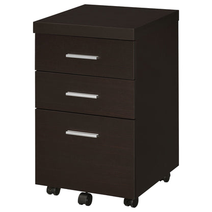 Skeena 3-drawer Mobile Storage Cabinet Cappuccino