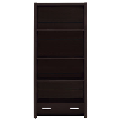 Skylar 5-shelf Bookcase with Storage Drawer Cappuccino