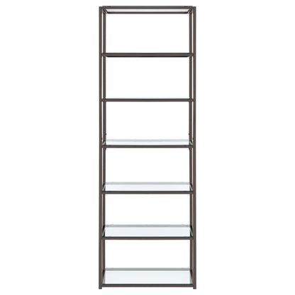 Kate 6-shelf Bookcase Black Nickel