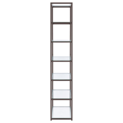 Kate 6-shelf Bookcase Black Nickel