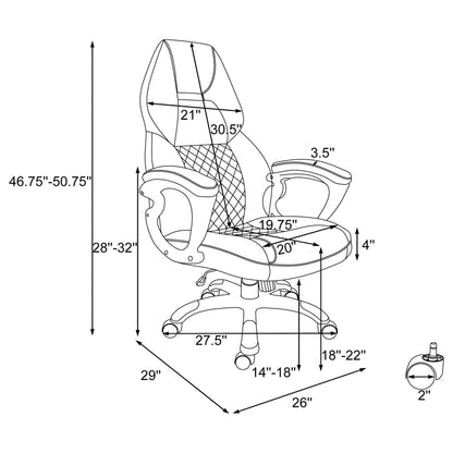 Bruce Adjustable Height Office Chair Black and Silver