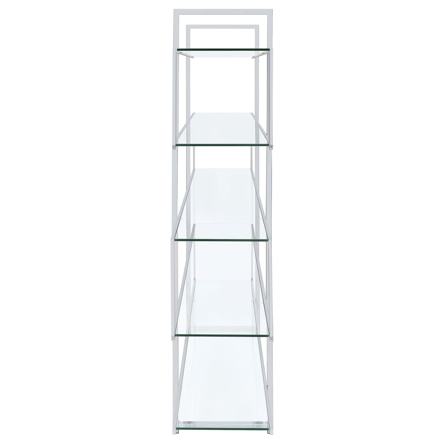 Elmer 5-shelf Bookcase Chrome and Clear