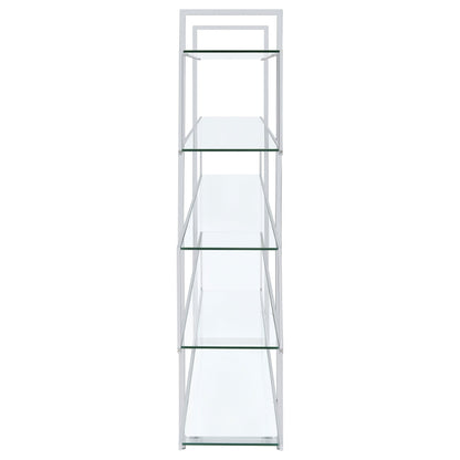 Elmer 5-shelf Bookcase Chrome and Clear