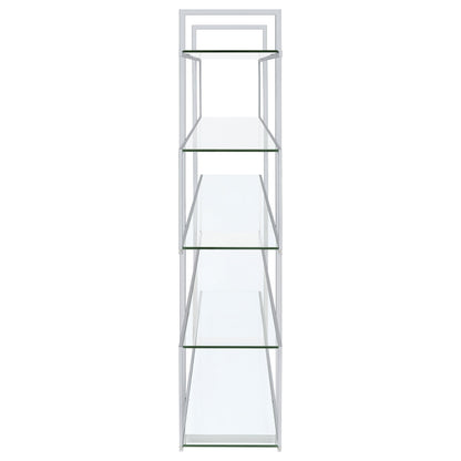 Elmer 5-shelf Bookcase Chrome and Clear