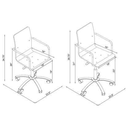 Amaturo Office Chair with Casters Clear and Chrome