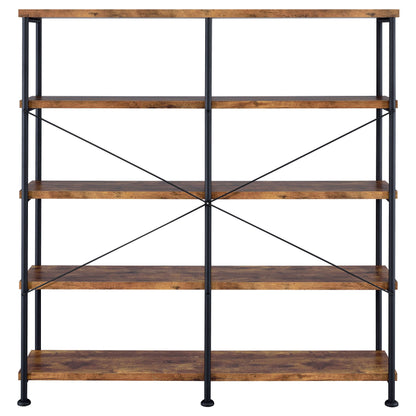 Analiese 4-shelf Open Bookcase Antique Nutmeg