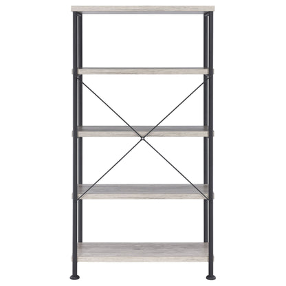 Analiese 4-shelf Bookcase Grey Driftwood