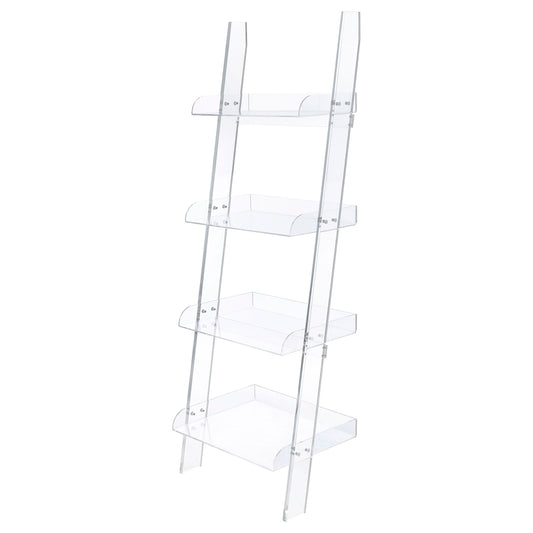 Amaturo 4-shelf Ladder Bookcase Clear