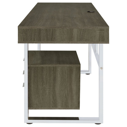 Whitman 4-drawer Writing Desk Weathered Grey