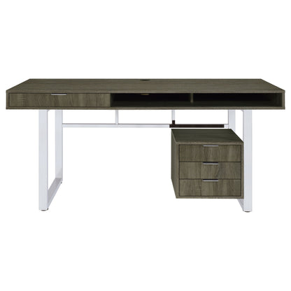 Whitman 4-drawer Writing Desk Weathered Grey